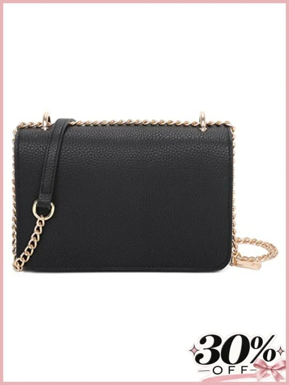 PU Leather Square Shoulder Bag Chain Strap Crossbody Evening Satchel